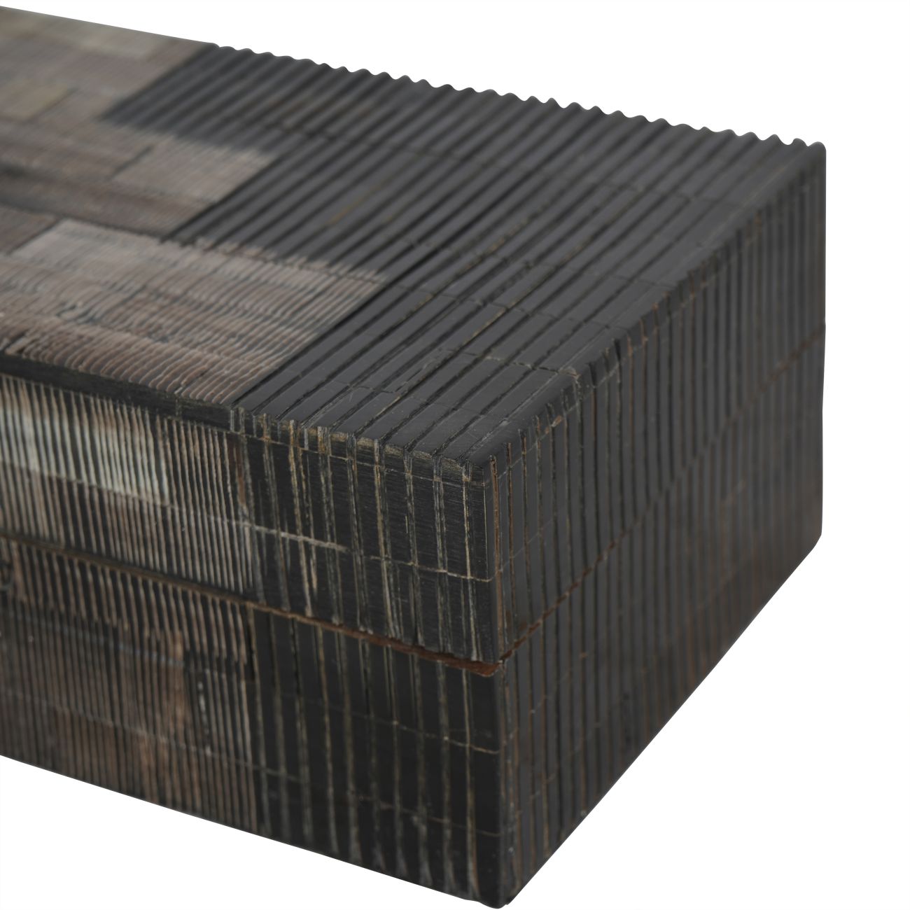 Rustic Grey & Black Buffalo Horn Storage Box Small